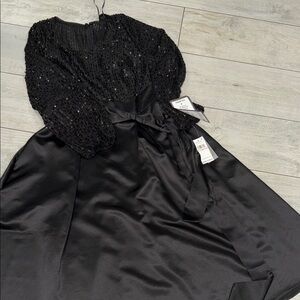 Alex Evenings Black Sequin Maxi Dress
